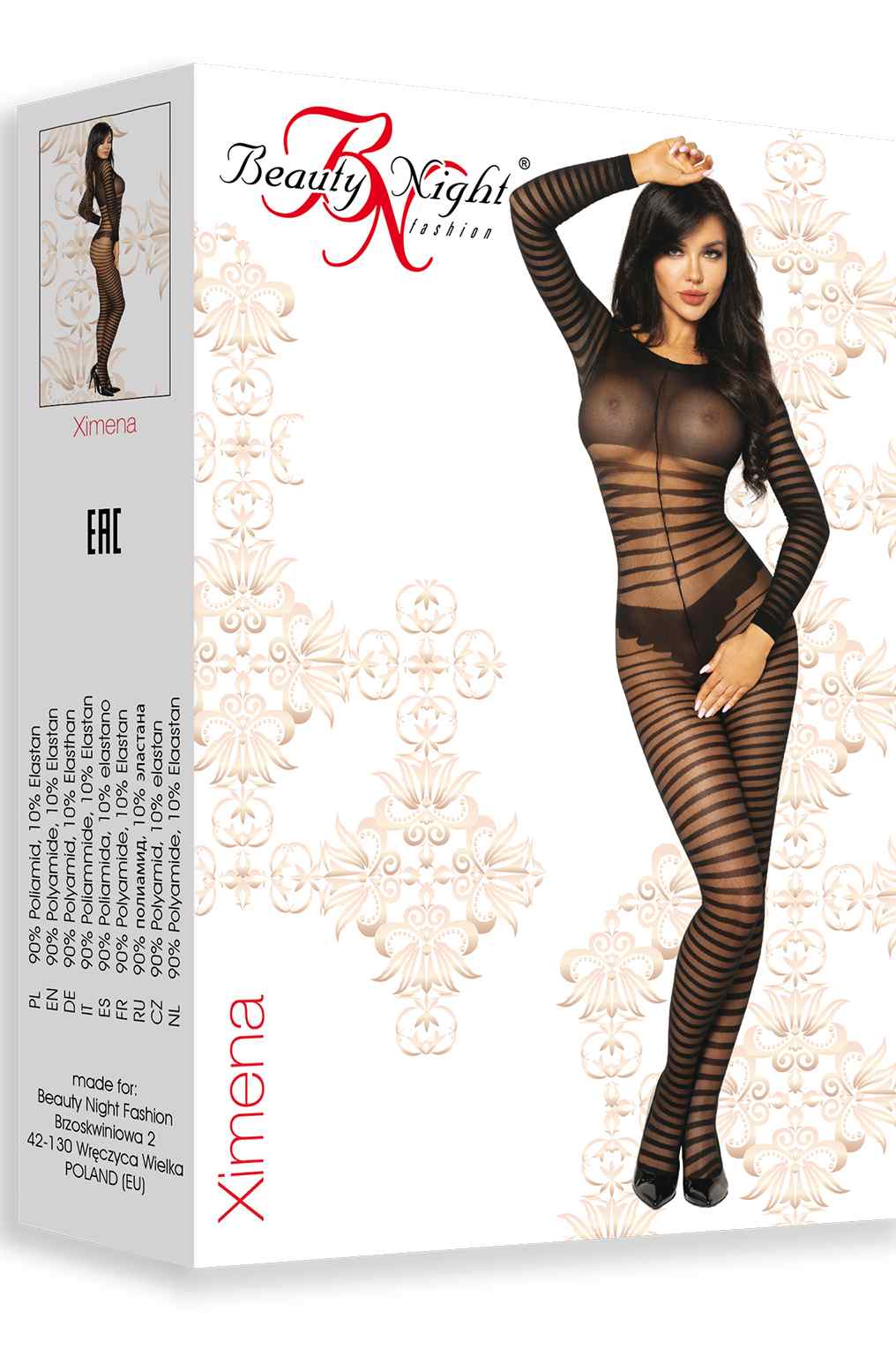 Beauty Night BN6583 Ximena Bodystocking One Size Black