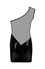 Beauty Night Loreen Glossy Black Sheer Mesh Cutout Erotic Dress Black