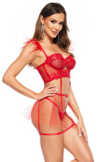 Beauty Night BN6712 Isaura Lingerie Set Red