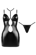 Beauty Night Eclipse Erotic Wet Look Black Dress