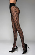 Black Secret BS140 Crotchless Tights With Lurex Black