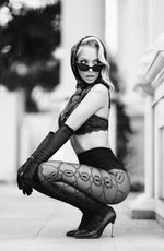 Black Secret BS140 Crotchless Tights With Lurex Black