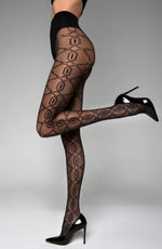 Black Secret BS140 Crotchless Tights With Lurex Black