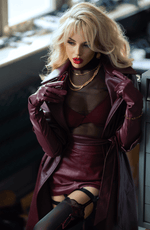 Black Secret BS159 Lace Top Stockings Black/Skin