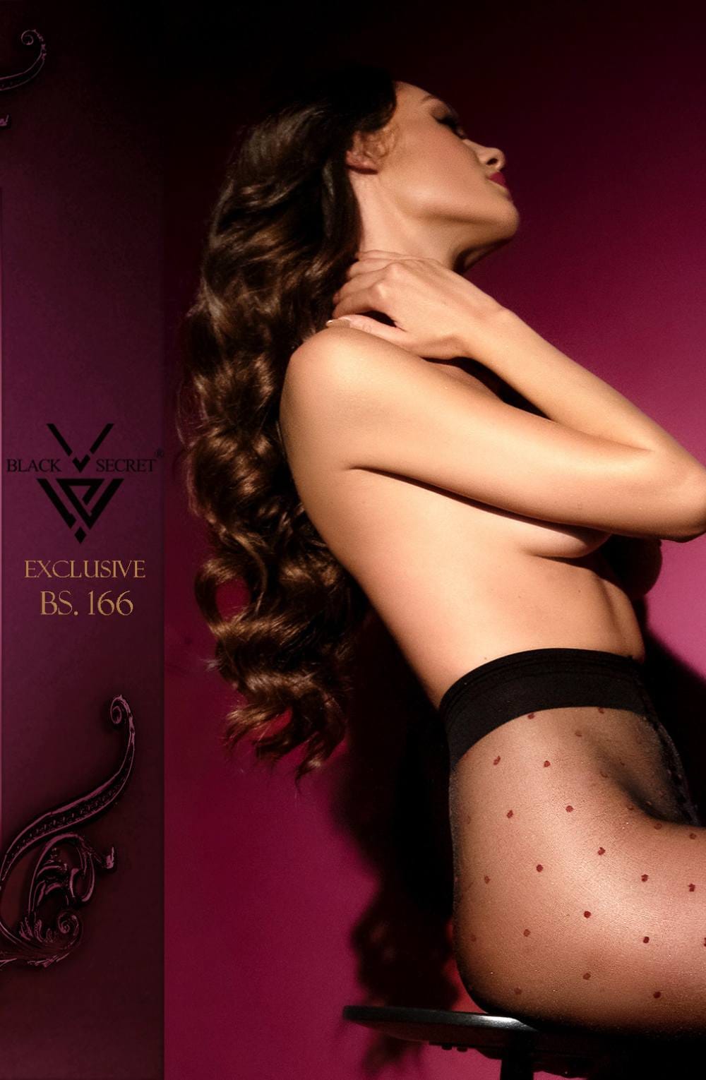 Black Secret BS166 Open Crotch Tights Black