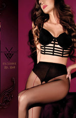 Black Secret BS169 Crotchless Tights Black