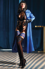 Black Secret BS174 Stockings Black & Blue Hold Ups