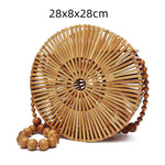 Ines Bamboo Wooden Woven Holiday Stylish Unique Bag Natural Large
