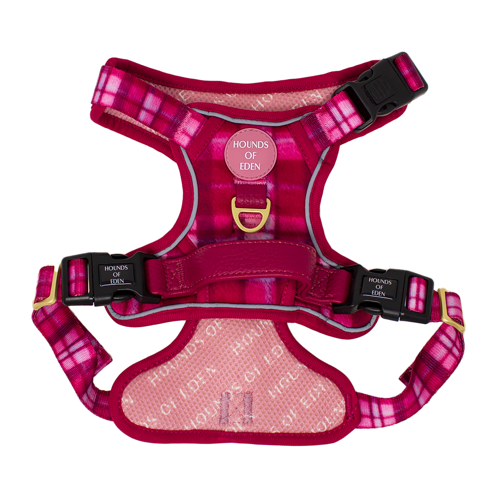 Rose Berry Plaid - Supaw Strong™ Lite Dog Harness (XS-XL)