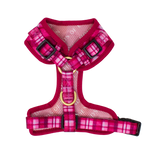 Rose Berry Plaid - Adjustable Dog Harness (XXS-XS)