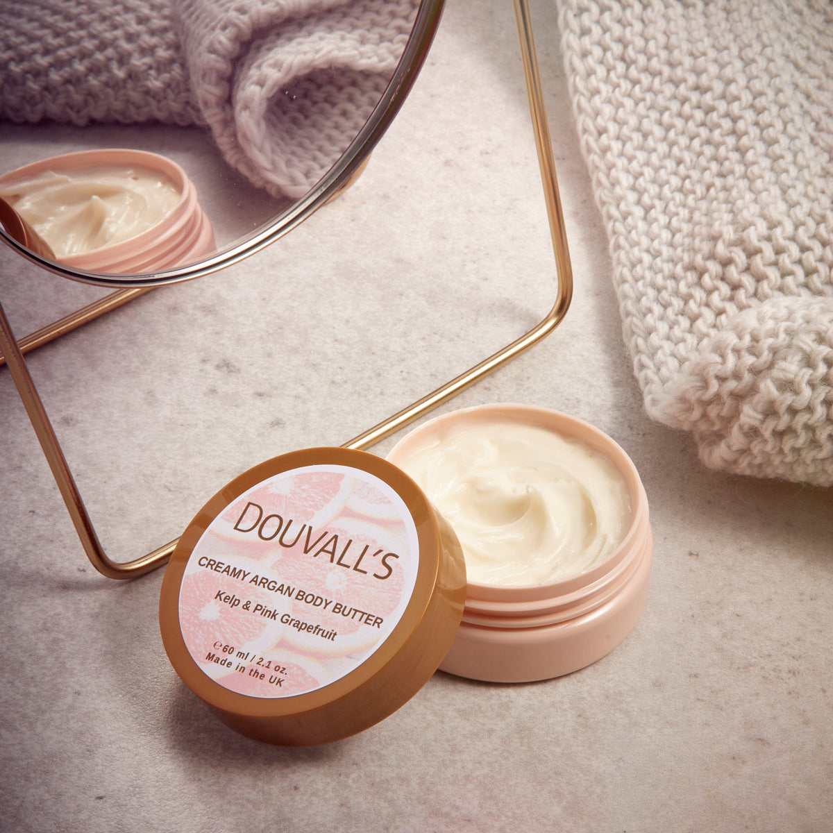 Douvall's Organic Creamy Argan Body Butter 60ml | Luxurious Hydration in Six Scents