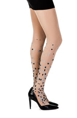 Zohara "Queen Of Hearts" Powder Print Tights