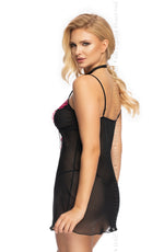 Irall Erotic Flavia Chiffon Lace Babydoll Black / Pink