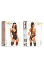 Beauty Night Goldie Lace Sheer Lingerie Set Black