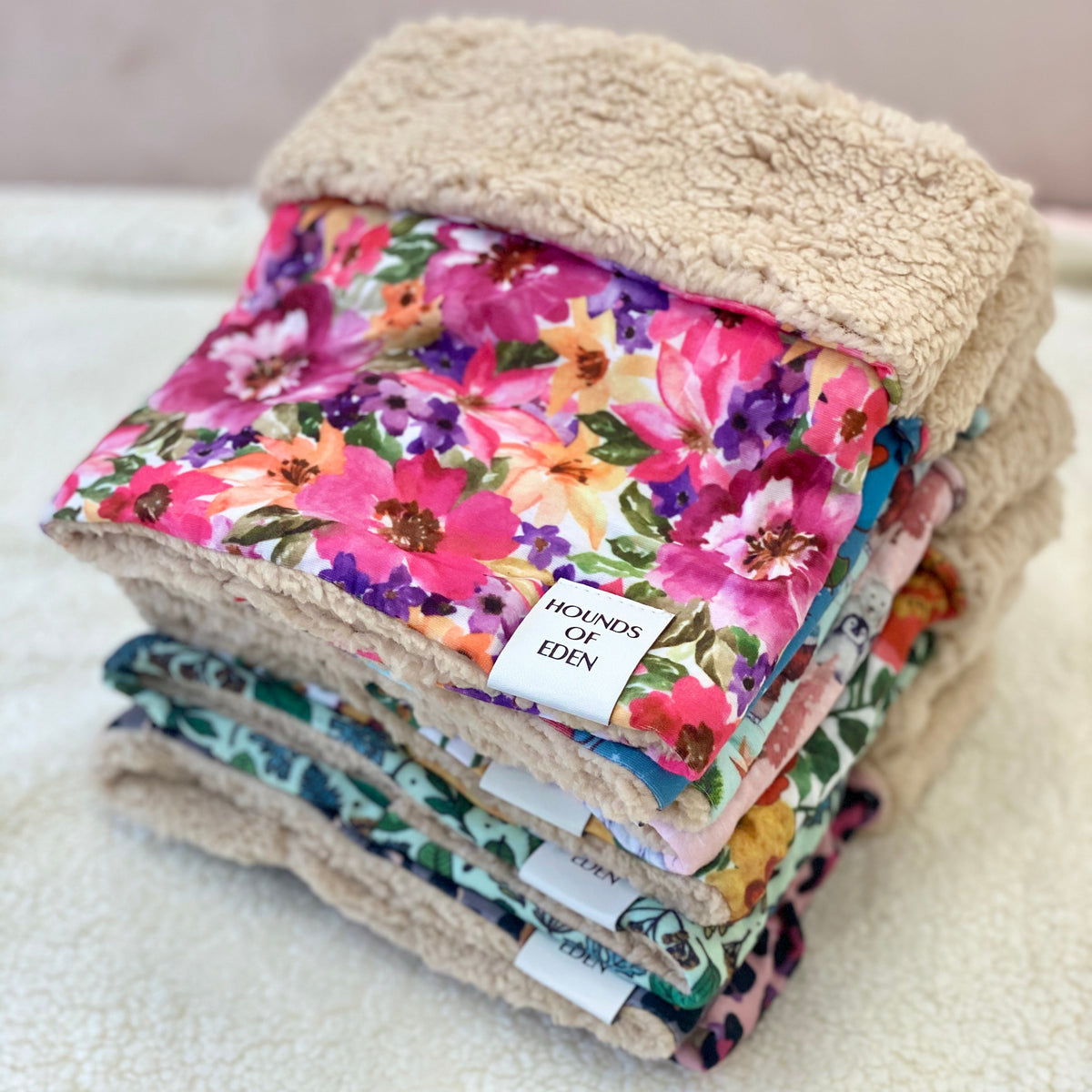 Autumn Blossom Faux Sherpa Fleece Dog Snood