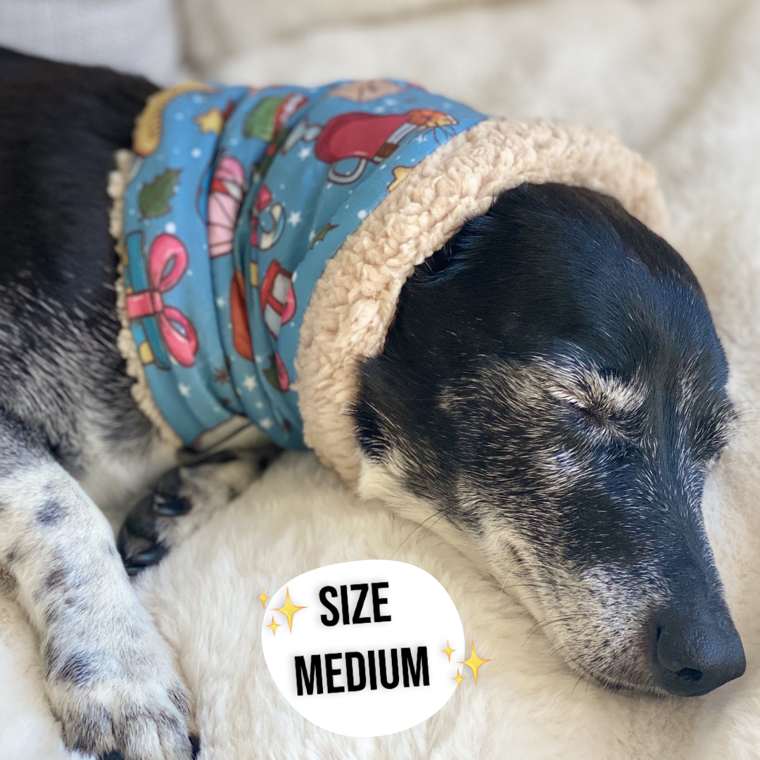 Autumn Blossom Faux Sherpa Fleece Dog Snood