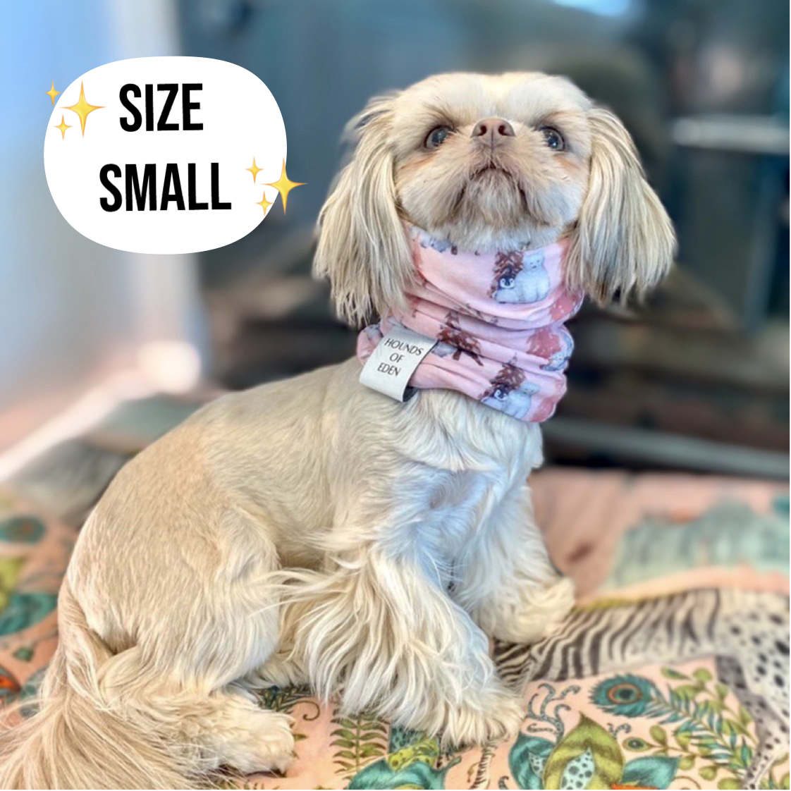 Autumn Blossom Faux Sherpa Fleece Dog Snood