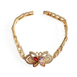 Millie Luxe Gold Plated Jewelled Statement Butterfly Vintage Bracelet