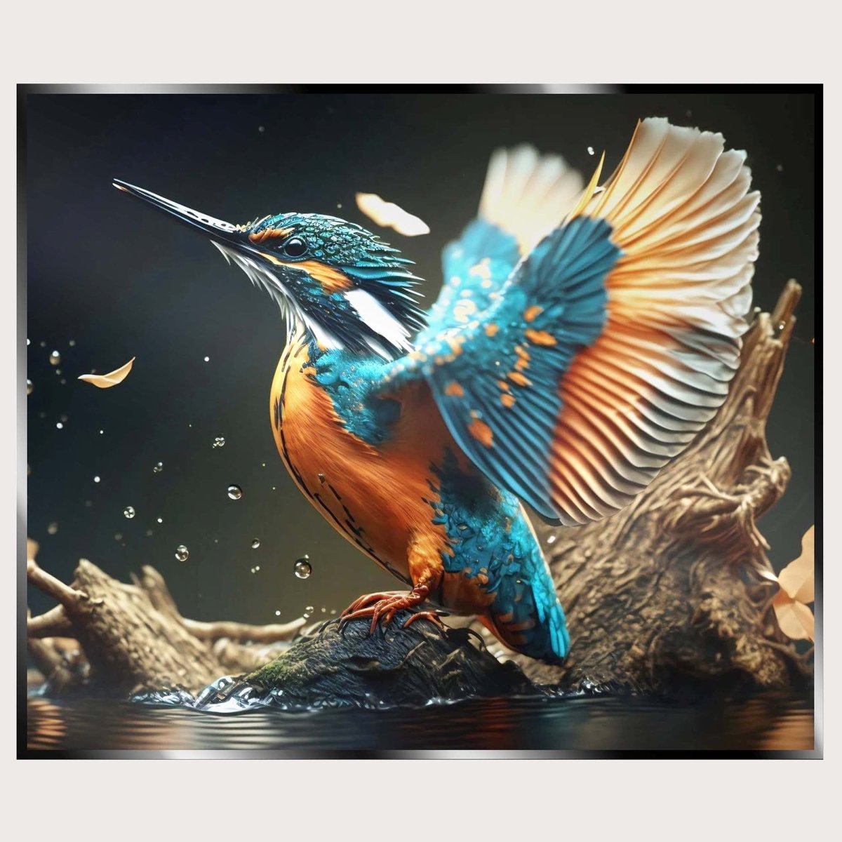 Illuminated Wall Art - Kingfisher in Flight