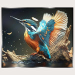 Illuminated Wall Art - Kingfisher in Flight
