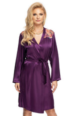 Irall Shelby Satin Dressing Gown Purple