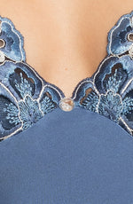 Irall Elodie Lace Satin Nightdress Azure Blue