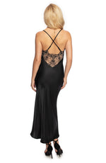 Irall Mallory III Satin Midi Nightdress Black