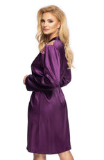 Irall Shelby Satin Dressing Gown Purple