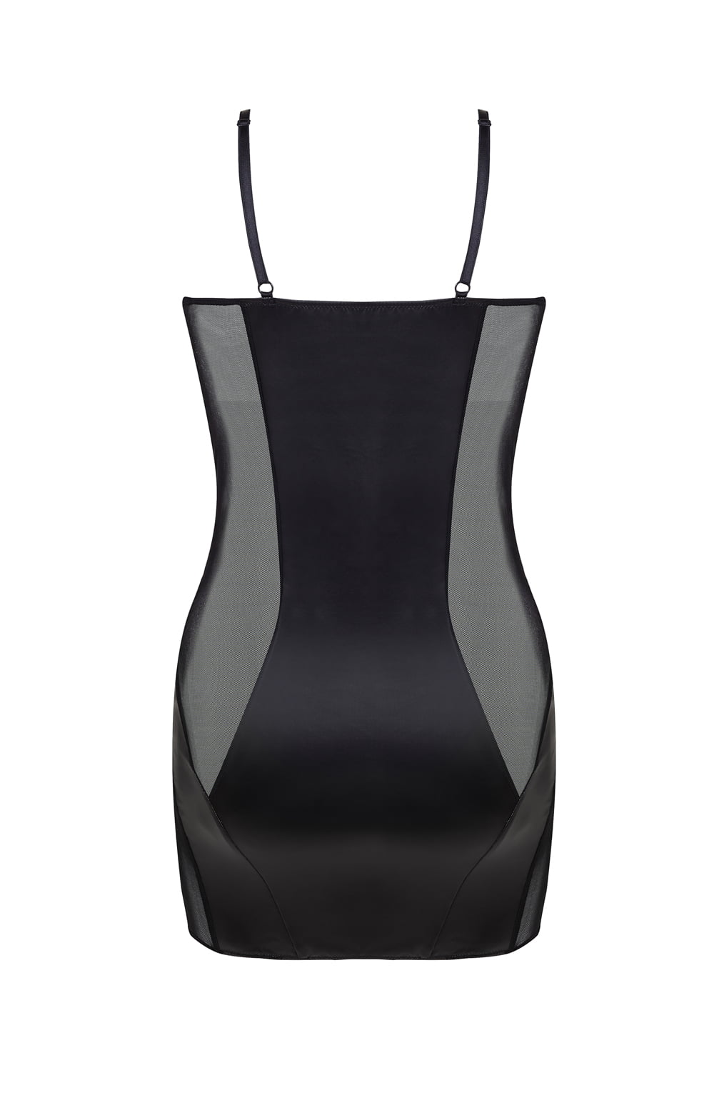 Beauty Night BN6655 Kayla Wet Look Erotic Dress Black