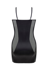 Beauty Night BN6655 Kayla Wet Look Erotic Dress Black