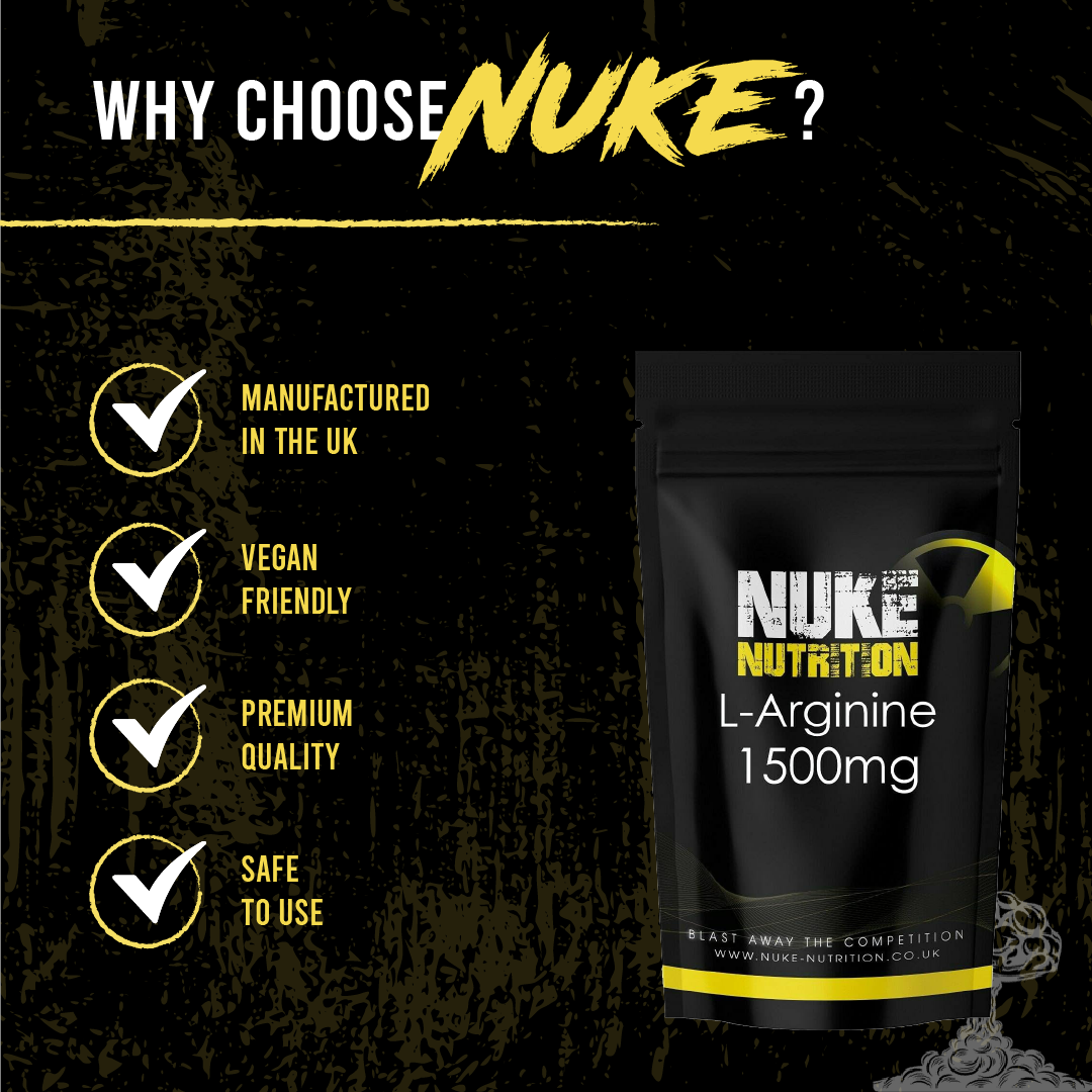 L-Arginine 1500mg High Strength Pre Workout Nitric Oxide Pump Capsules