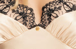 Irall Mallory II Satin Nightdress Champagne with Black Lace