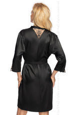 Irall Mallory Satin Dressing Gown Black