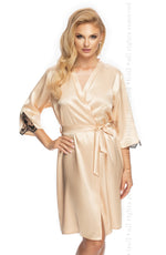 Irall Mallory Satin Dressing Gown Champagne