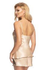 Irall Mallory Satin Shorts Top Nightwear Set Champagne