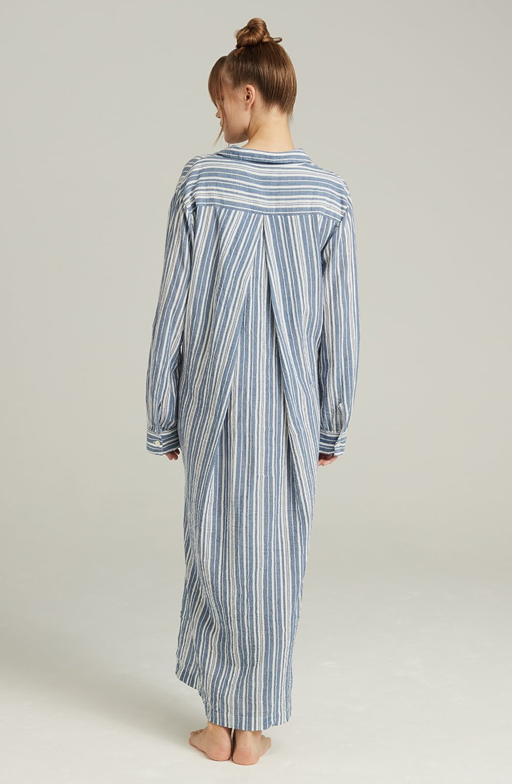 Nudea The Maxi Shirt French Navy Stripe Long Nightshirt
