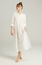 Nudea The Maxi Shirt Organic Cotton White Long Nightshirt