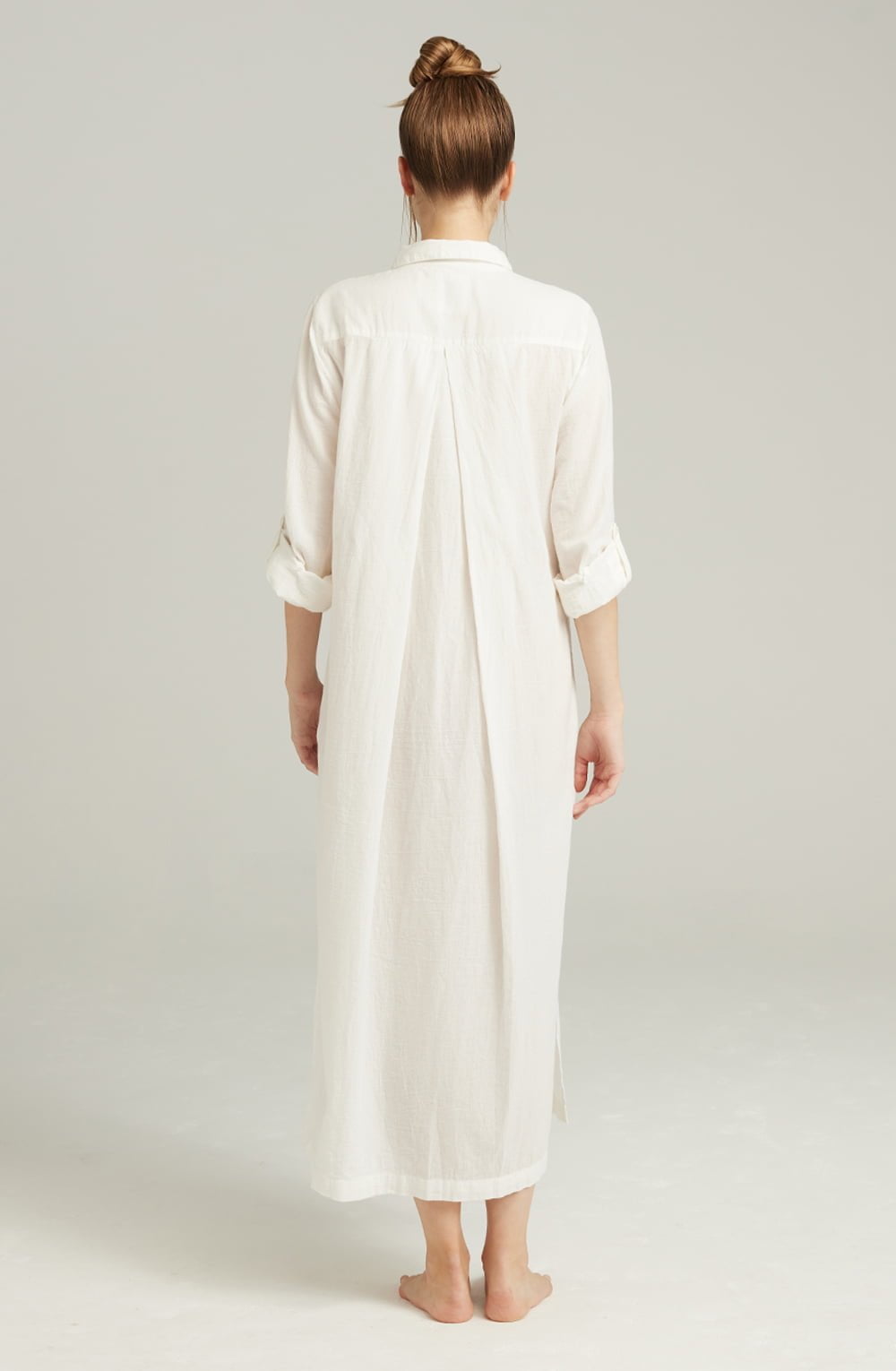 Nudea The Maxi Shirt Organic Cotton White Long Nightshirt
