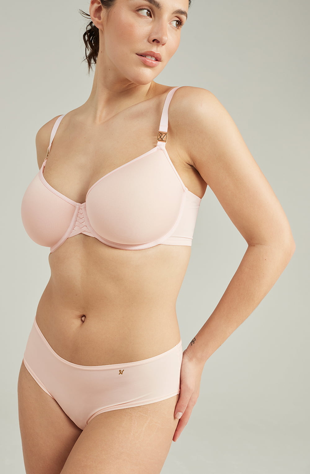 Nudea The Second Skin Stretch Mid Rise Waist Brief Blush Pink