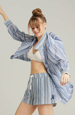 Nudea The Classic Boxer French Navy Stripe Nightwear Shorts