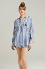 Nudea The Midi Shirt French Navy Stripe Pyjama Shirt