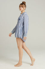 Nudea The Midi Shirt French Navy Stripe Pyjama Shirt