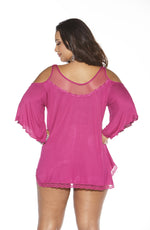 Shirley of Hollywood Plus Size Sleepshirt Magenta