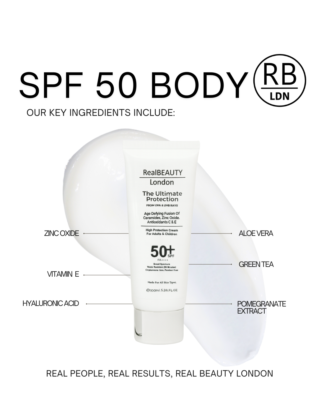 RealBEAUTY SPF50 Body Cream
