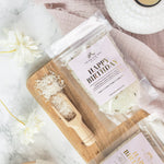 Happy Birthday Luxury Himalayan Bath Salts with Lavender, Jojoba Essential Oils with Lavender Seeds 100g