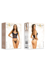 Beauty Night Saphira Corset and Panties Set Black and Blue
