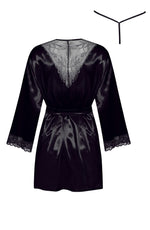 Beauty Night Sherie Peignoir Satin Robe Black