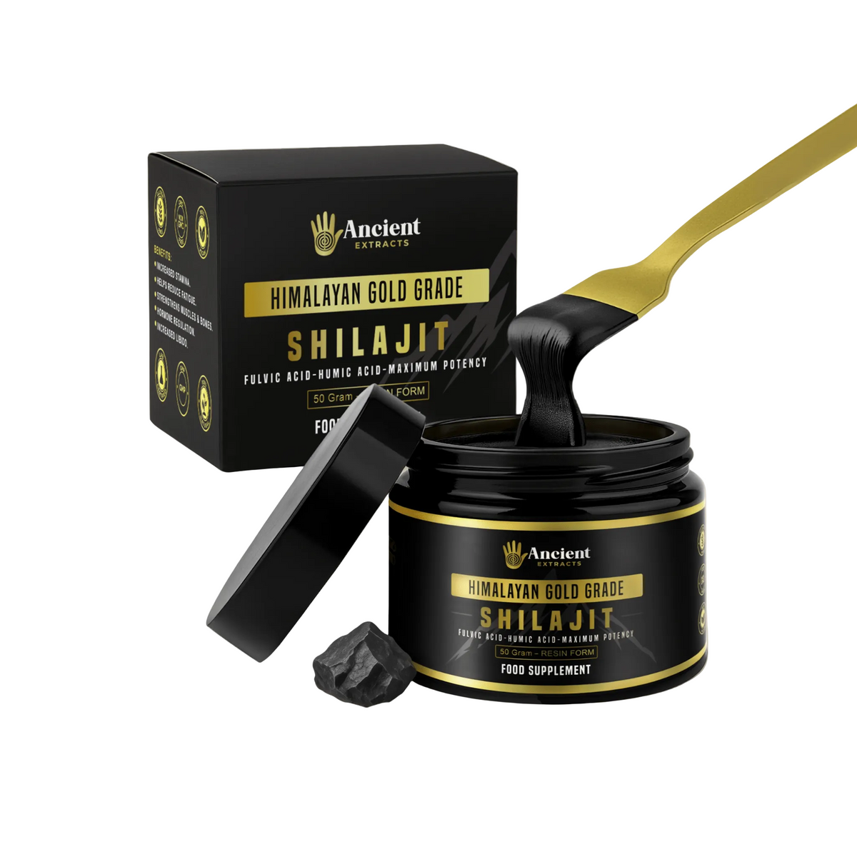 Ancient Extracts Shilajit Resin Himalayan Gold Grade 50g