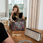 'Lauren' Folding Makeup Bag in Starflower Gold