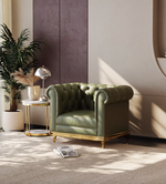 Abbado Chesterfield Three Seater Sofa, Real Leather